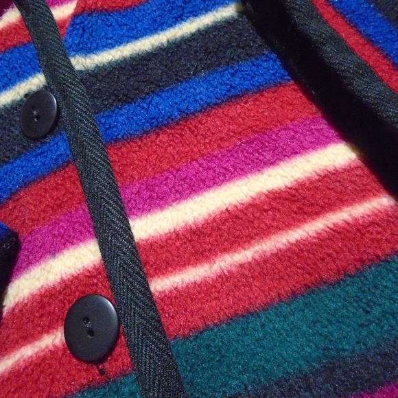 TALBOTS Striped Poly Fleece Jacket S - Picture 3 of 5